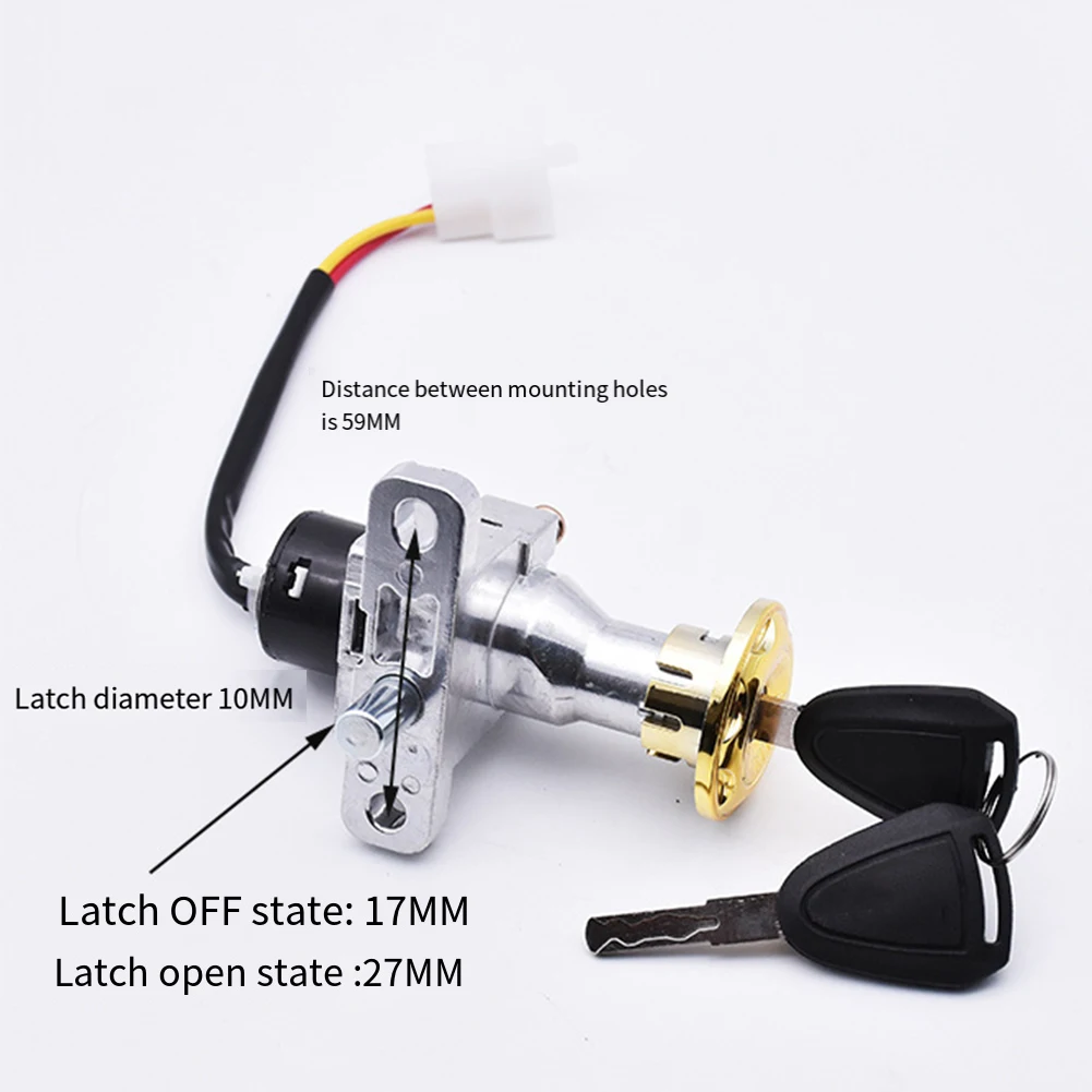 1Set Motorcycle Modified Start Contact Lock Electric Scooter E-Bike Door Lock Key Switch  Electric Bicycle Replacement Accessory