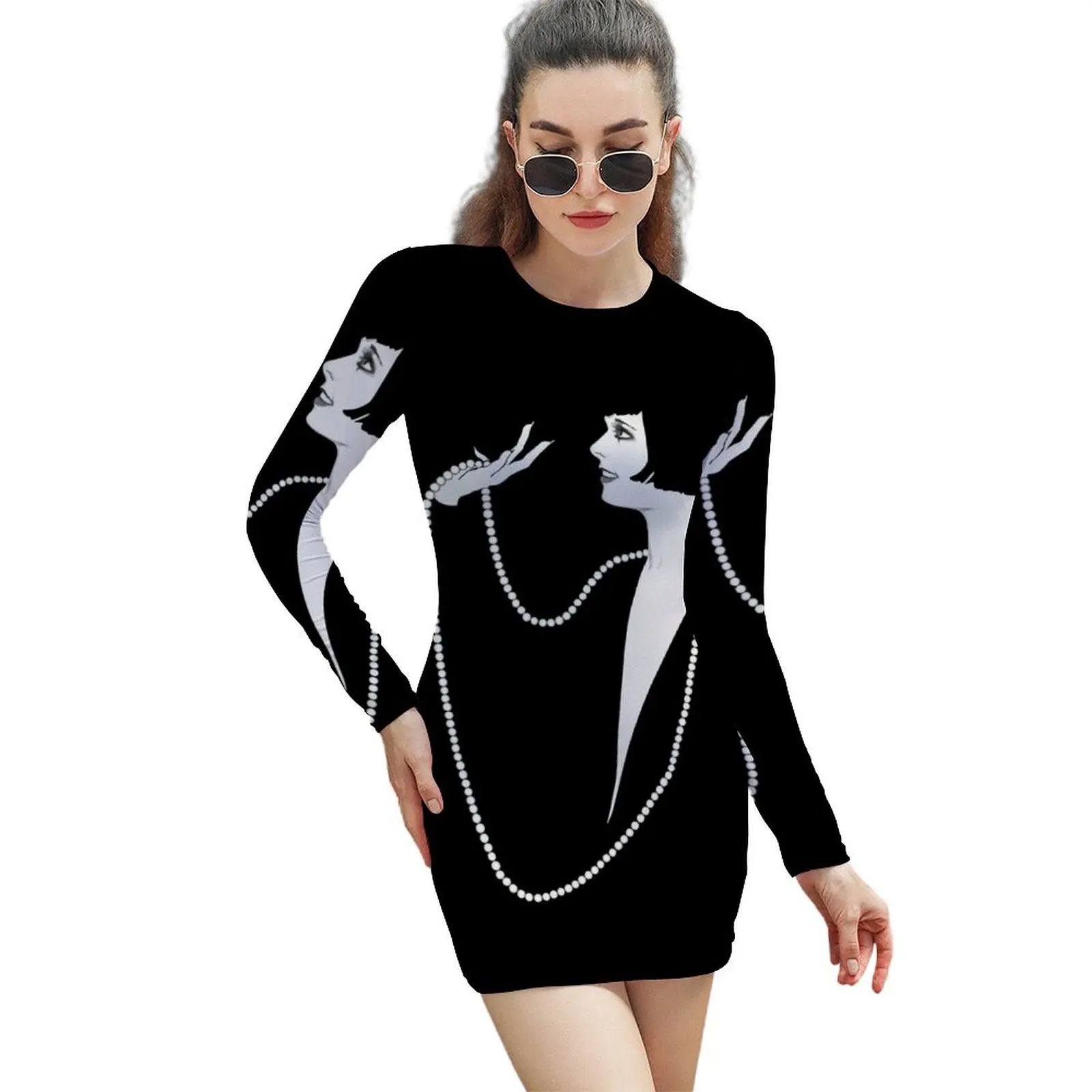 

Louise Brooks Long-Sleeved Sheath Dress elegant dress Women long dress dresses for women