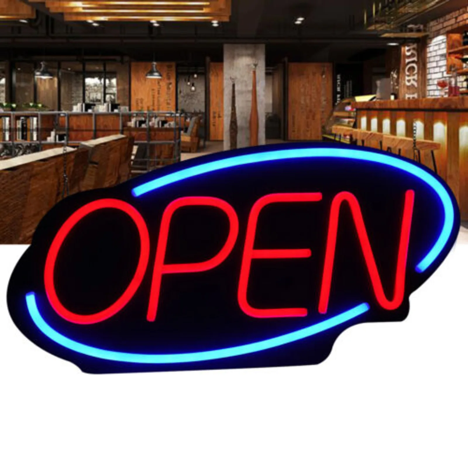 Open Sign Grande LED Neon Luz Brilhante, Wall Decor, Bar, Pub, Restaurante