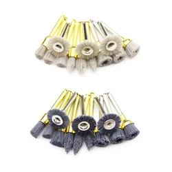 Têtes de meulage dentaire en silicone, oxyde d'aluminium, carbure de silicium, brosses de polissage des dents, machine à basse vitesse, matériel dentaire, 10 pièces