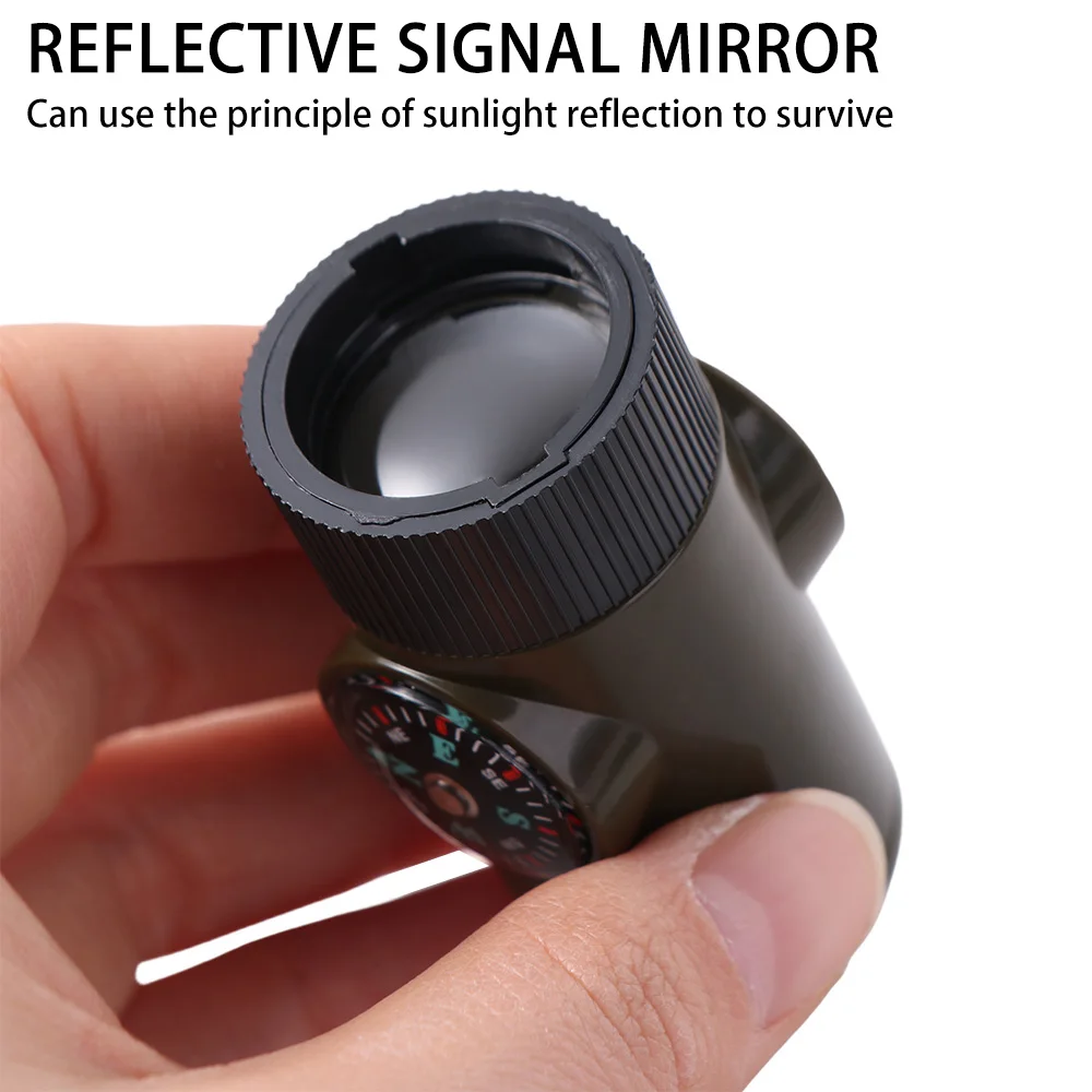 7-in-1 Emergency Survival Whistle Multifunction High Decibel Outdoor Survival Whistle Compass Portable 7-in-1 Emergency Whistle