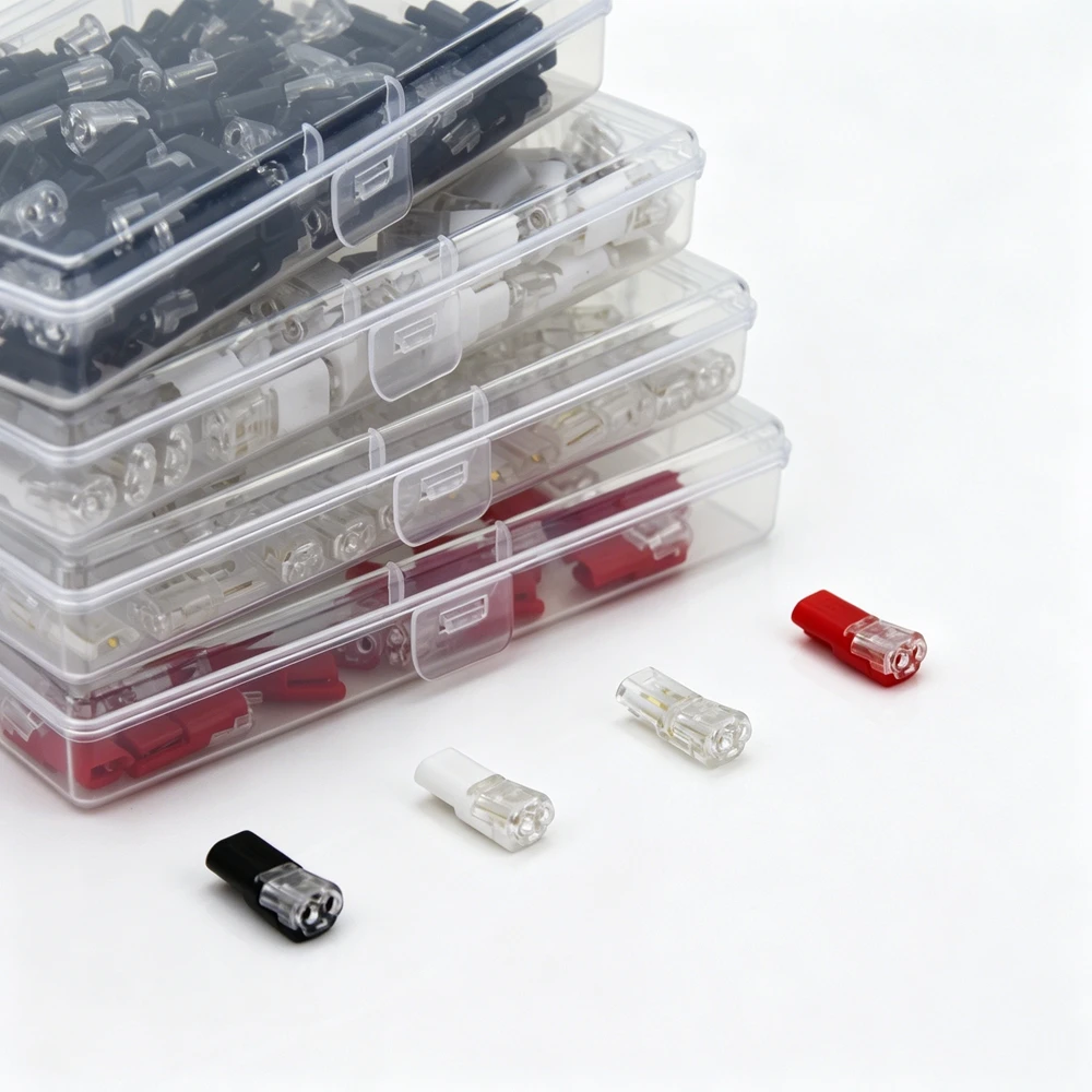 100PCS/Box Electrical LED Wire Connector Docking 2 Pin Way Plug Car Wire Cable Quick Connectors Strip Terminal Blocks Connection