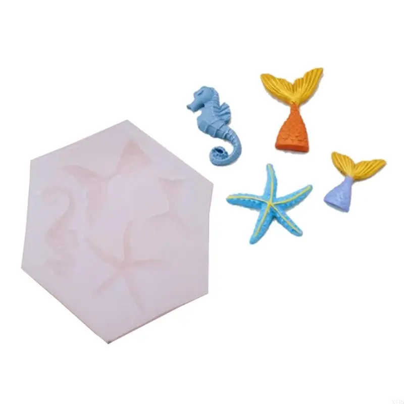 Safe Silicone Mold with Ocean Themed Seashells Shapes Suitable for Resin Art Soap Craft Projects