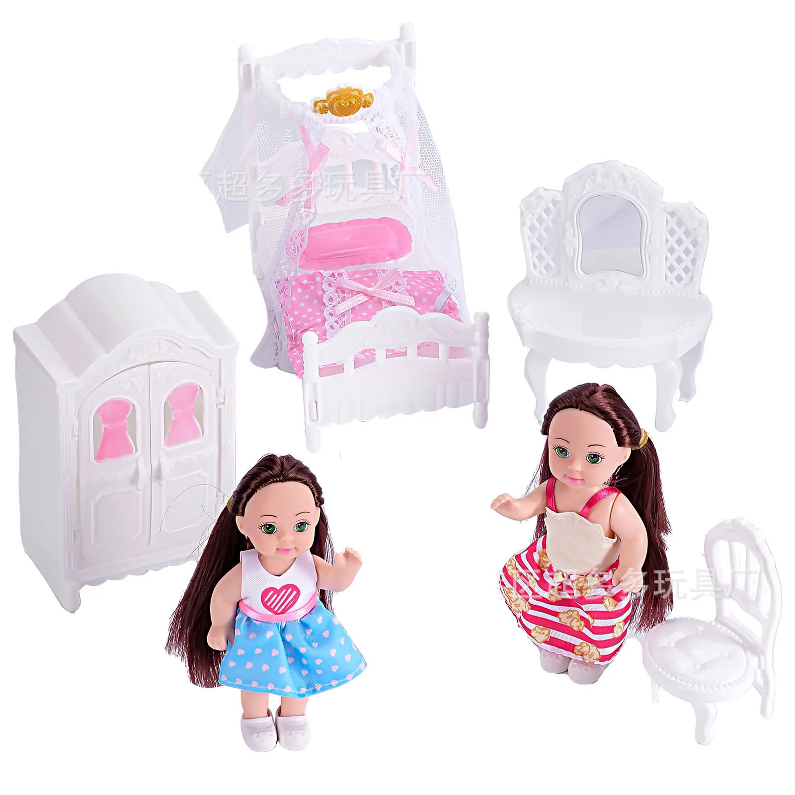 11.5CM 귀여운 소녀 공주 인형 1/12 BJD 인형 시뮬레이션 홈 침대 소파 세트 스윙 애완 동물 세트 소녀 놀이 집 액세서리 장난감