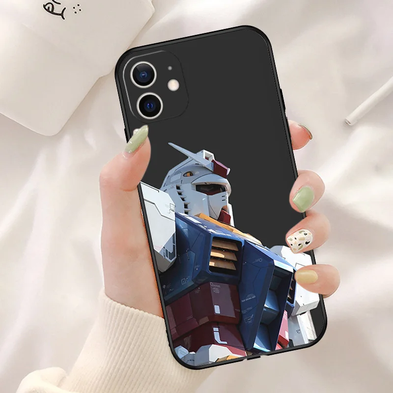 Soft Case for Apple iphone 16 15 Pro Max 14 13 12 Mini 11 7 8 Plus XSMax XR Fashion G-GUNDAMS Black Phone Cases 16Plus Cover