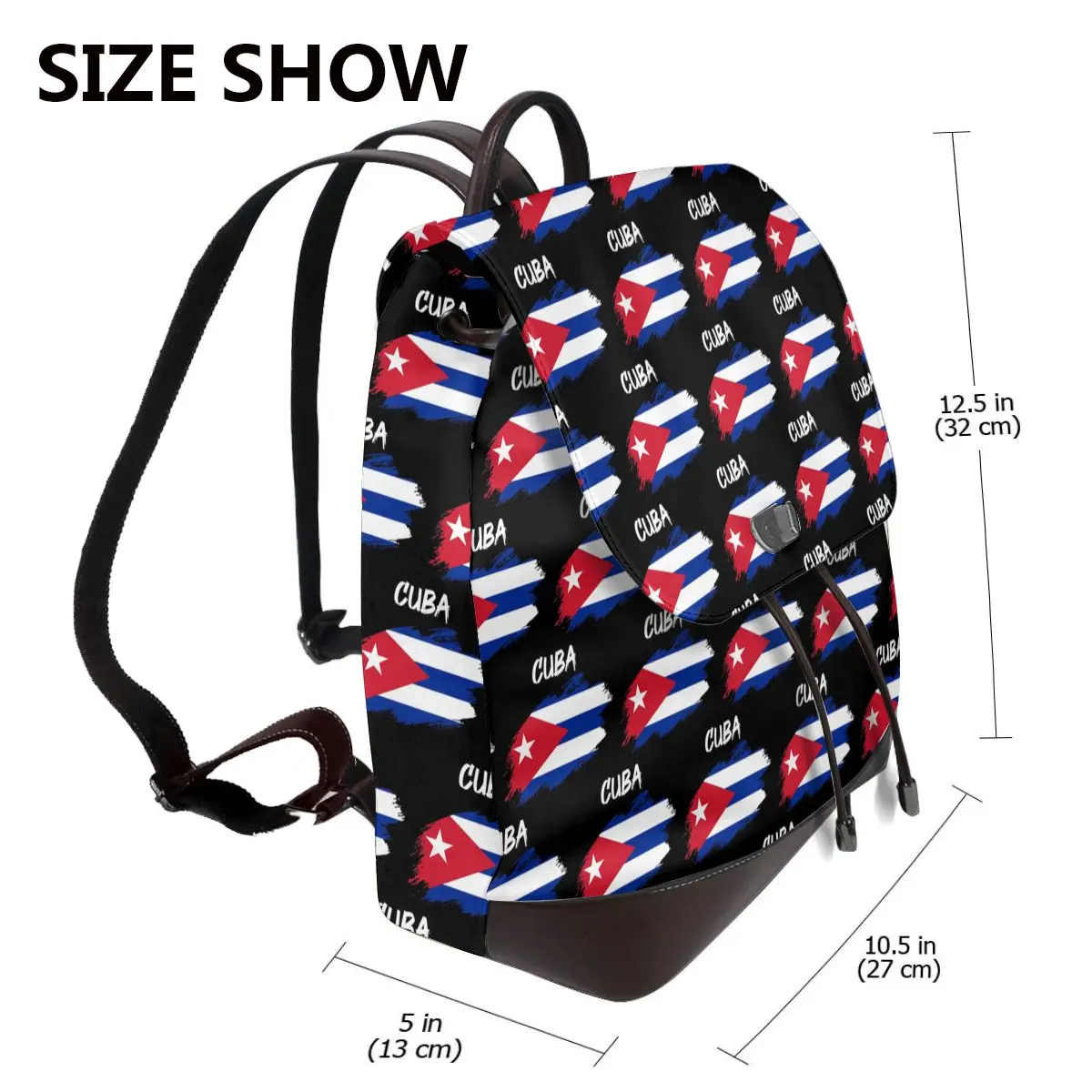 Flag Of Cuba Cuban Patriotic Bookbag School Student Bags Hiking Travel Daypack for Women Fashion Derma Backpack