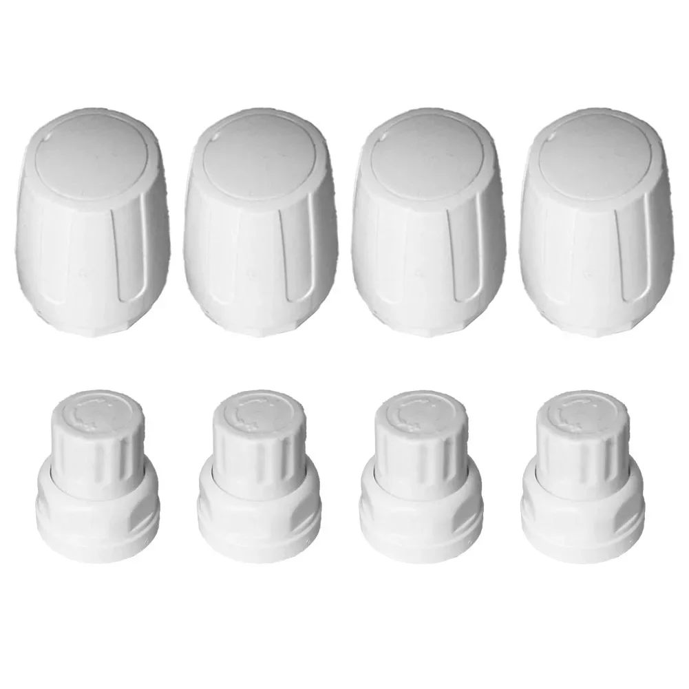 4Pcs Radiator Valve Cap Replacement Floor Heating Manifold Hand Wheel Switch Accessories White Plastic Radiator Cap M30x1.5