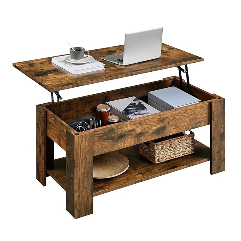 

Coffee Table, 47.5in Lift top Coffee Table with Hidden Compartment and Storage Shelf, Lift Tabletop Dining Table for Living Room
