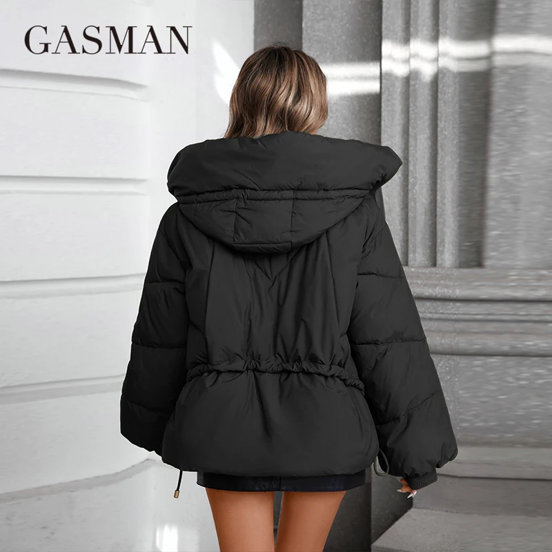 GASMAN 2024 New Coats Women Winter Down Jacket Classic Design Zipper Fleece Pocket Female Elegant Parkas  88578