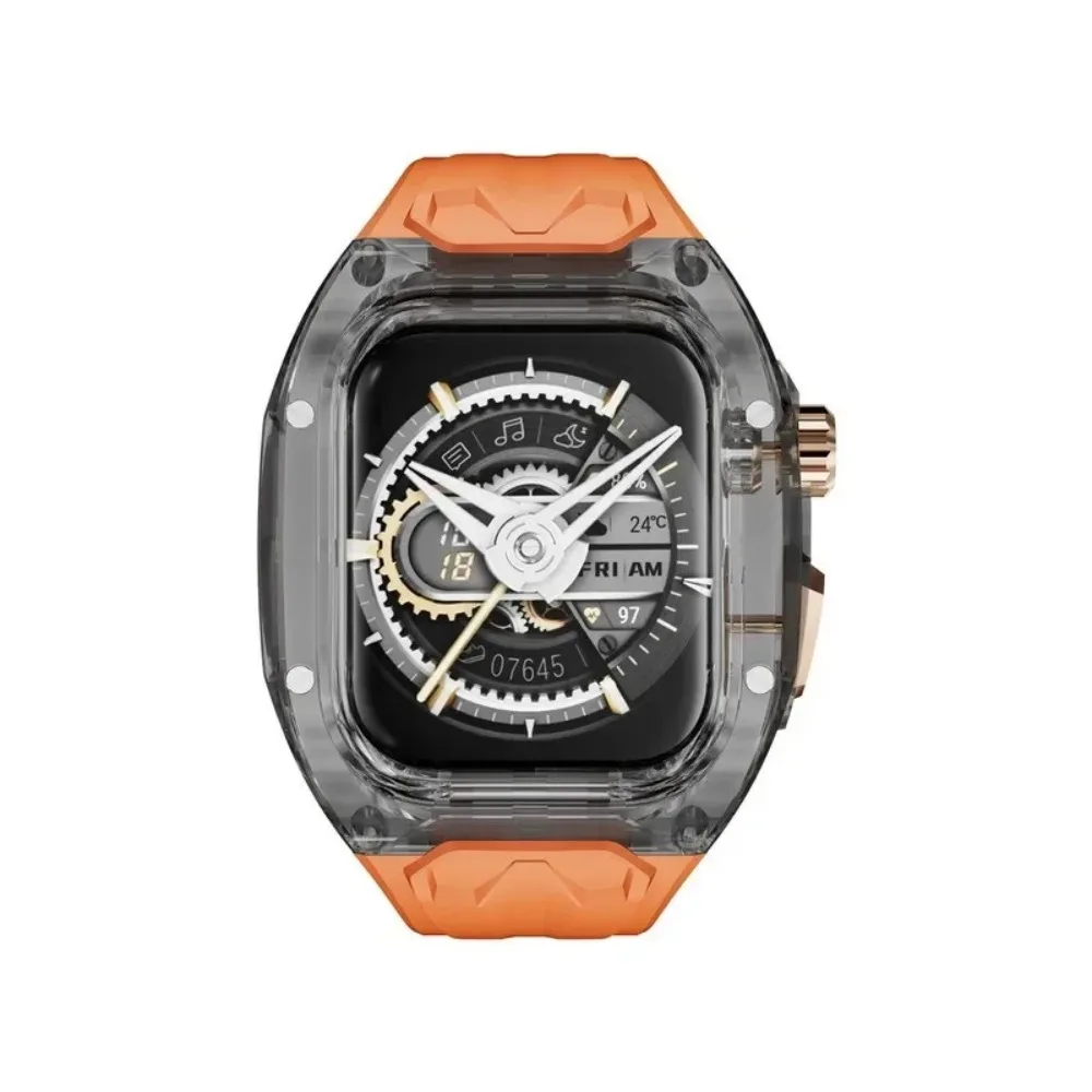 مناسبة لسلسلة ساعات أبل 10 9 8 7 6 5 4 40 مللي متر 41 44 مللي متر 45 مللي متر 49 مللي متر 46 مللي متر حزام معدل حافظة شفافة + حزام من البولي يوريثان المتكامل #4