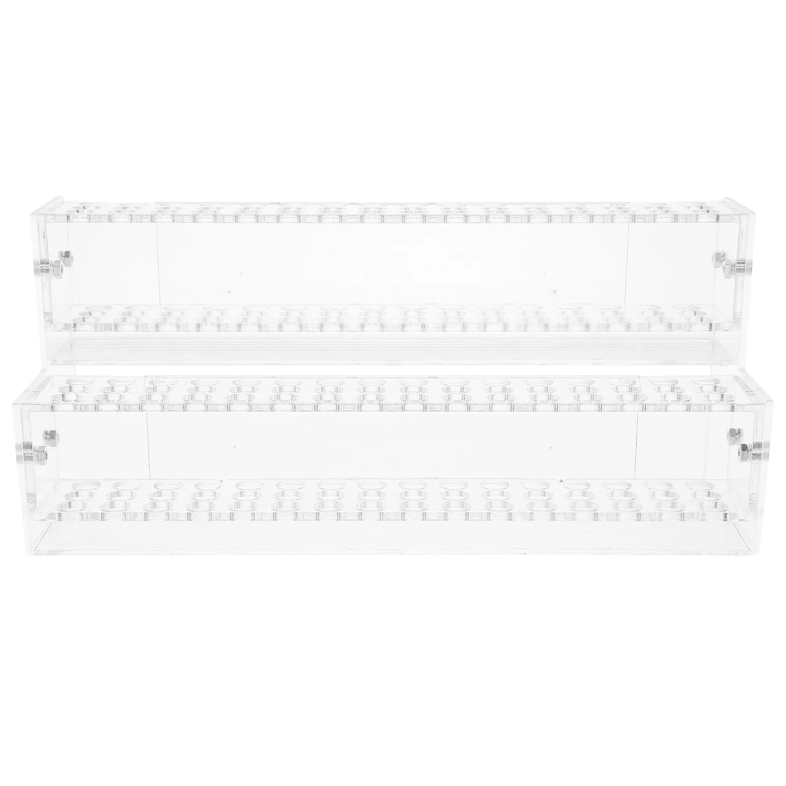 

48 Slot Double Layer Pen Holder Clear Acrylic Desk Organizer For Office Home Stationery Storage Pencil Stand Transparent Display