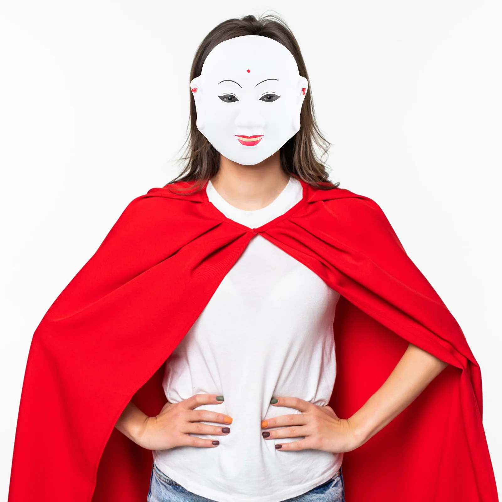 

2Pcs Creepy Scary Mask Halloween Costume Party Horror Cosplay Face Cover Scary Mask Haunted House Prop Stage Performance Prop