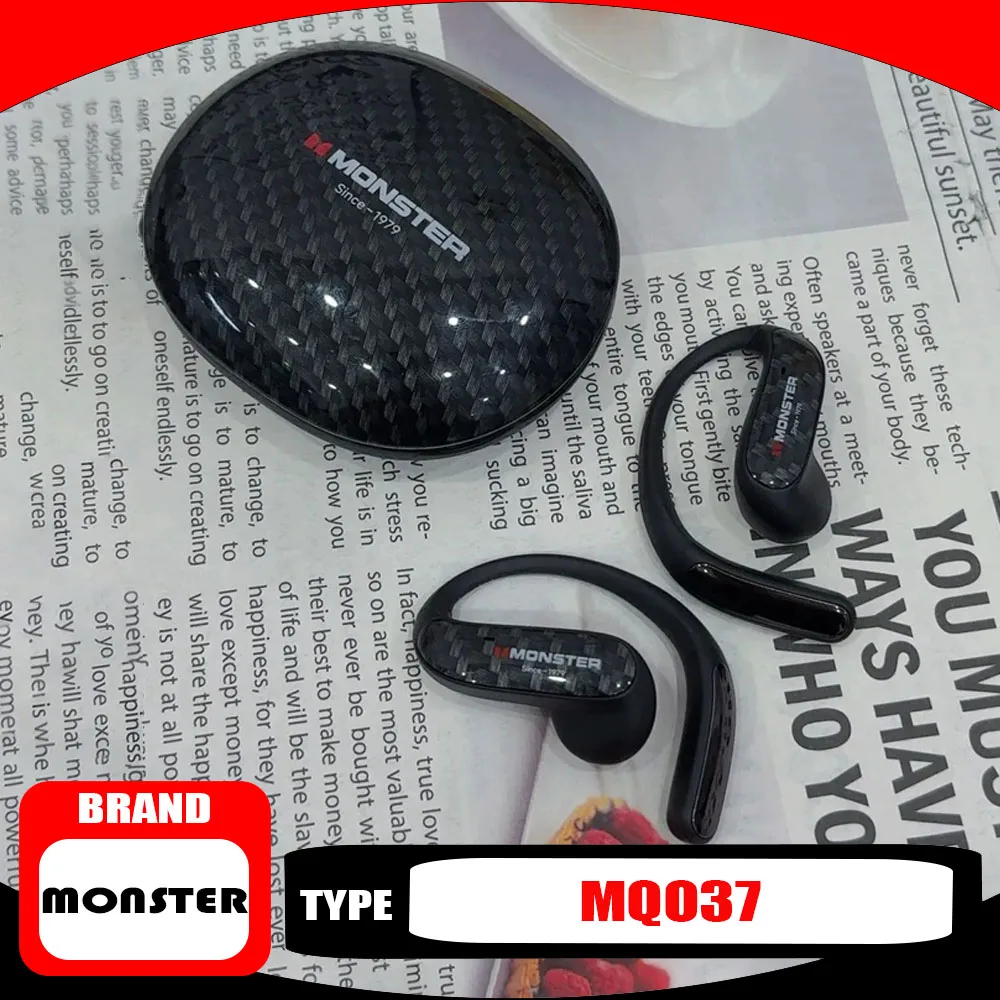 Monster MQO37 TWS Bluetooth Sports Noise Reduction Headphones HiFi Stereo Music Gaming Earphones HD Call Headphones Sensitive
