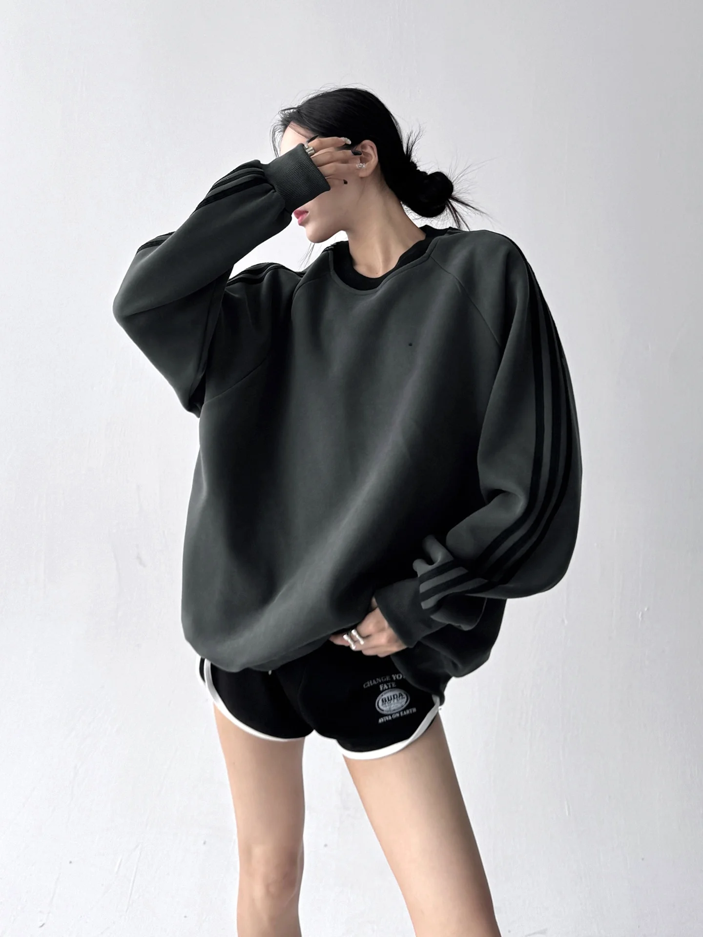 Sweat-shirt rond Ne pour femmes, coupe ample, danse de rue, printemps automne, confortable, Spor College Vibes, nouvelle collection