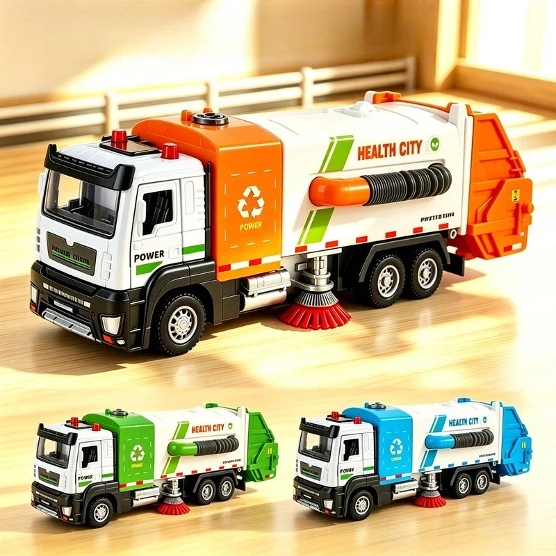 Alloy electric vacuum sweeper model multi-functional toy car cross-border hot sale Alloy diacast cast car model rebound toy