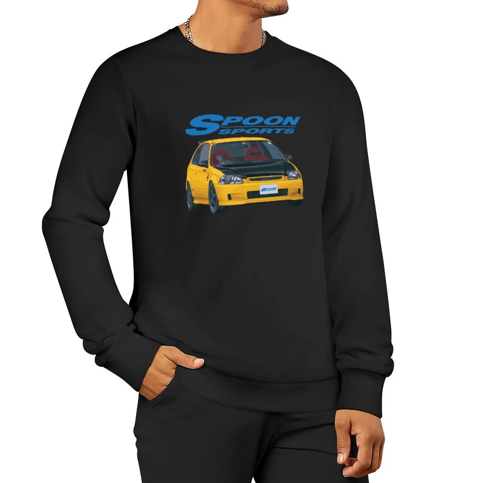 Classic JDM Spoon EK Hatch Pullover Hoodie male clothes graphic sweatshirts