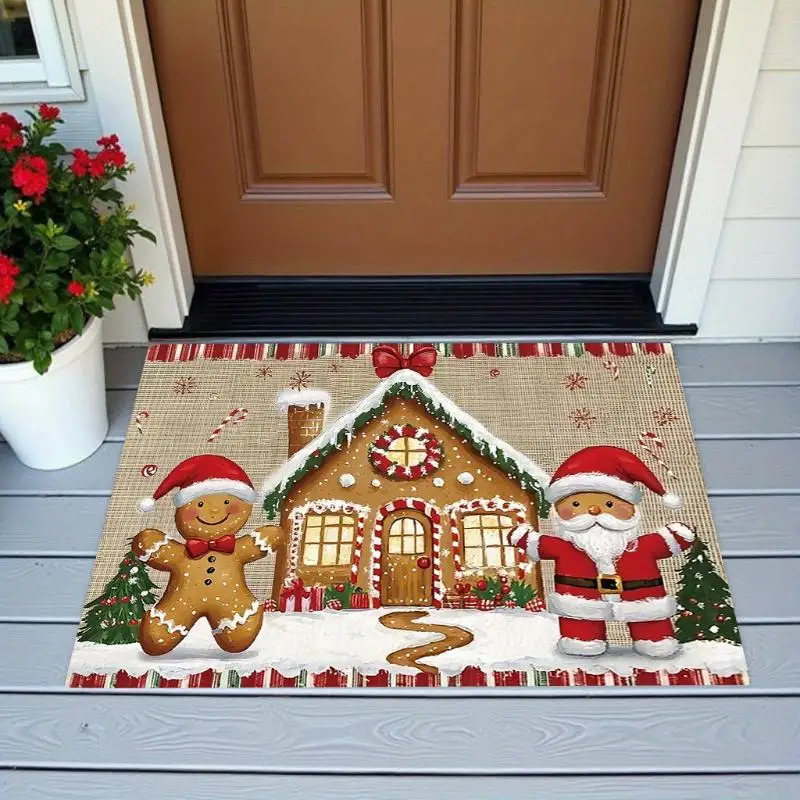 Christmas Carpet Gingerbread House Floor Mat Kitchen Rug Doormat Welcome Mat Rug For Bedroom Carpet For Live Room