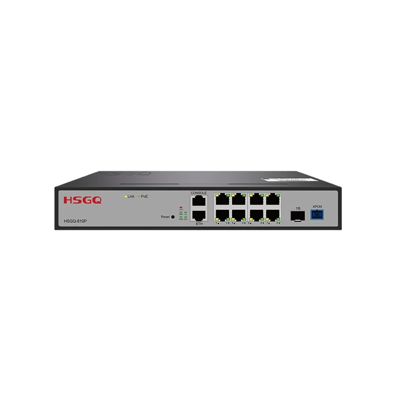 Equipo de fibra óptica HSGQ-810P 8GE 1,25G 8 puertos PoE MDU OEM FTTH módem de fibra GPON MDU ONT XPON ONU SFP WIFI tipo enrutador de red