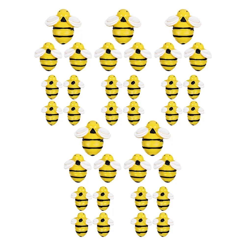

35 Pcs Mini Resin Bees Decorations Three Dimensional Plastic Vintage Statue Craft Supplies Home Bee Theme Charm