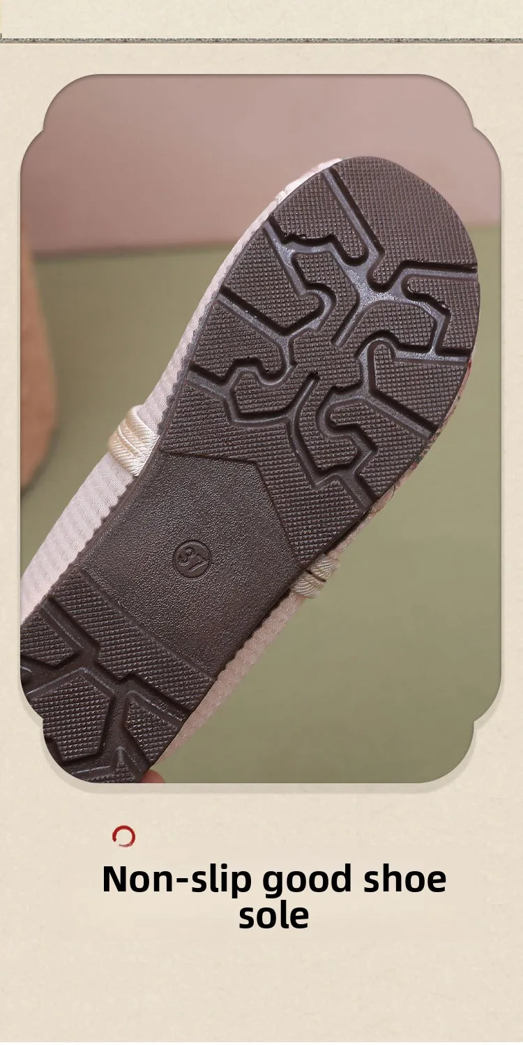 Damen-Slipper mit Blumenstickerei, flache Schuhe aus Mesh, chinesischer Stil, dekorativer Knoten, atmungsaktiv, leicht, rutschfest, Mutter-Slipper. – Detail 8