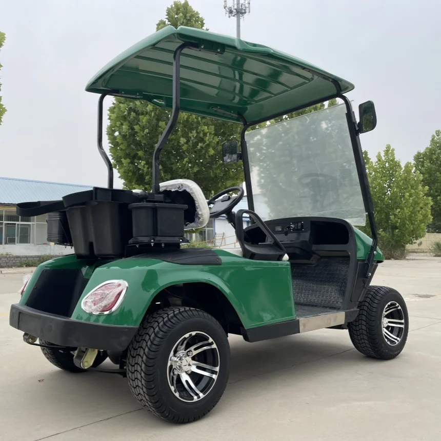 2024 New Design Electric Golf Cart 4-Seat Upholstered Seat Rear Cargo Box 60V Lithium Battery Golf Cart With Folding Windshield