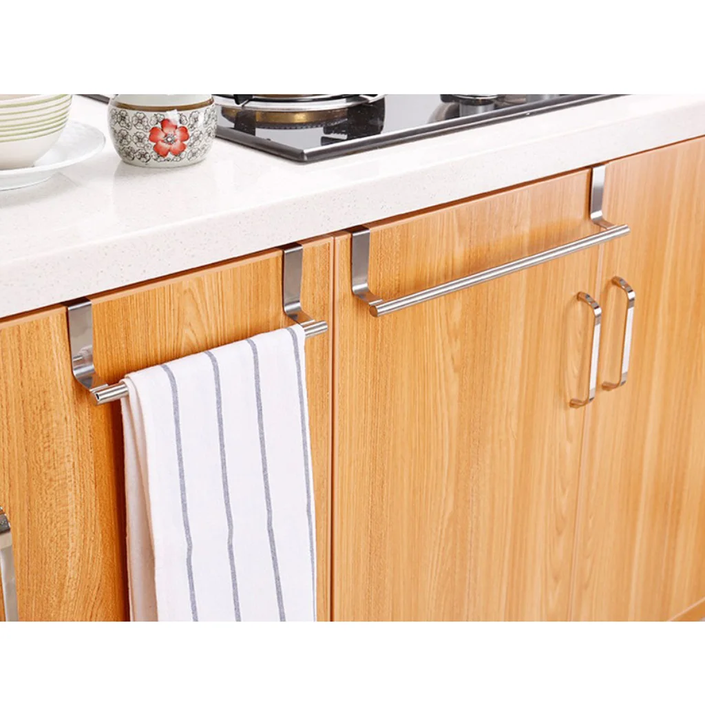 2 Rail Bar Holder Kitchen Over The Door Cabinet Storage Hanger