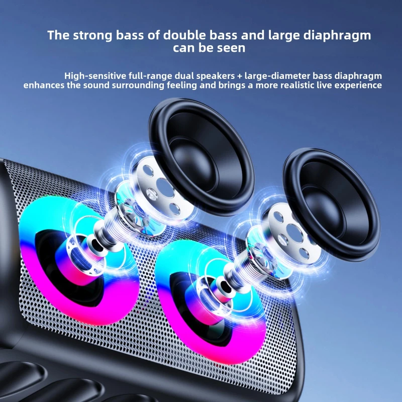 HI-FI 3D サラウンドサウンドポータブルスクエアダンスカラオケワイヤレス Bluetooth Caixa De Som 屋外スピーカーサポートカード挿入 USB