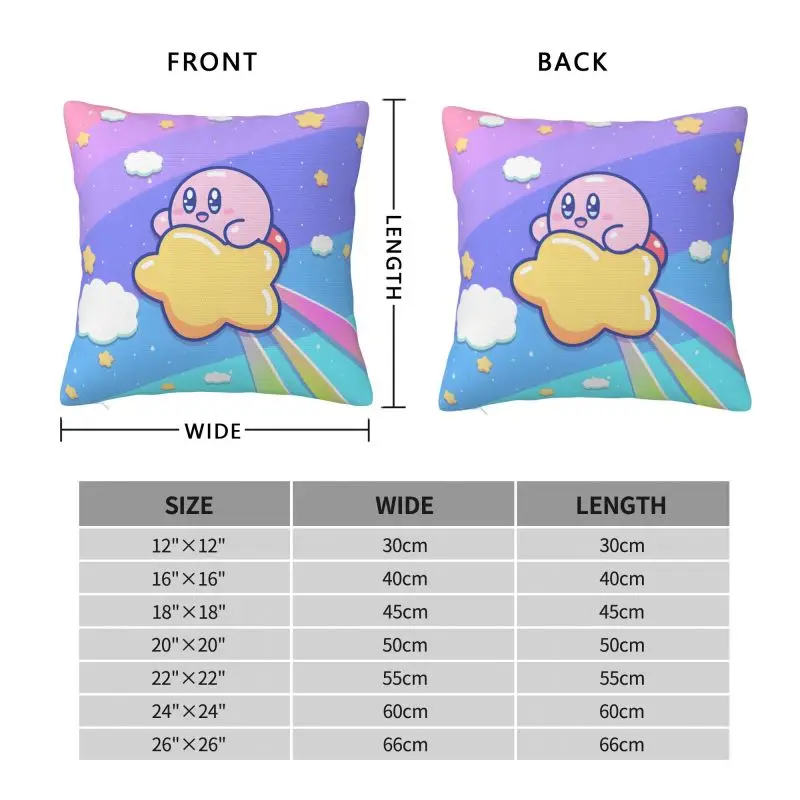 Custom Kirbys Video Game Cushion Cover Cartoom Anime Velvet Modern Pillow view 6
