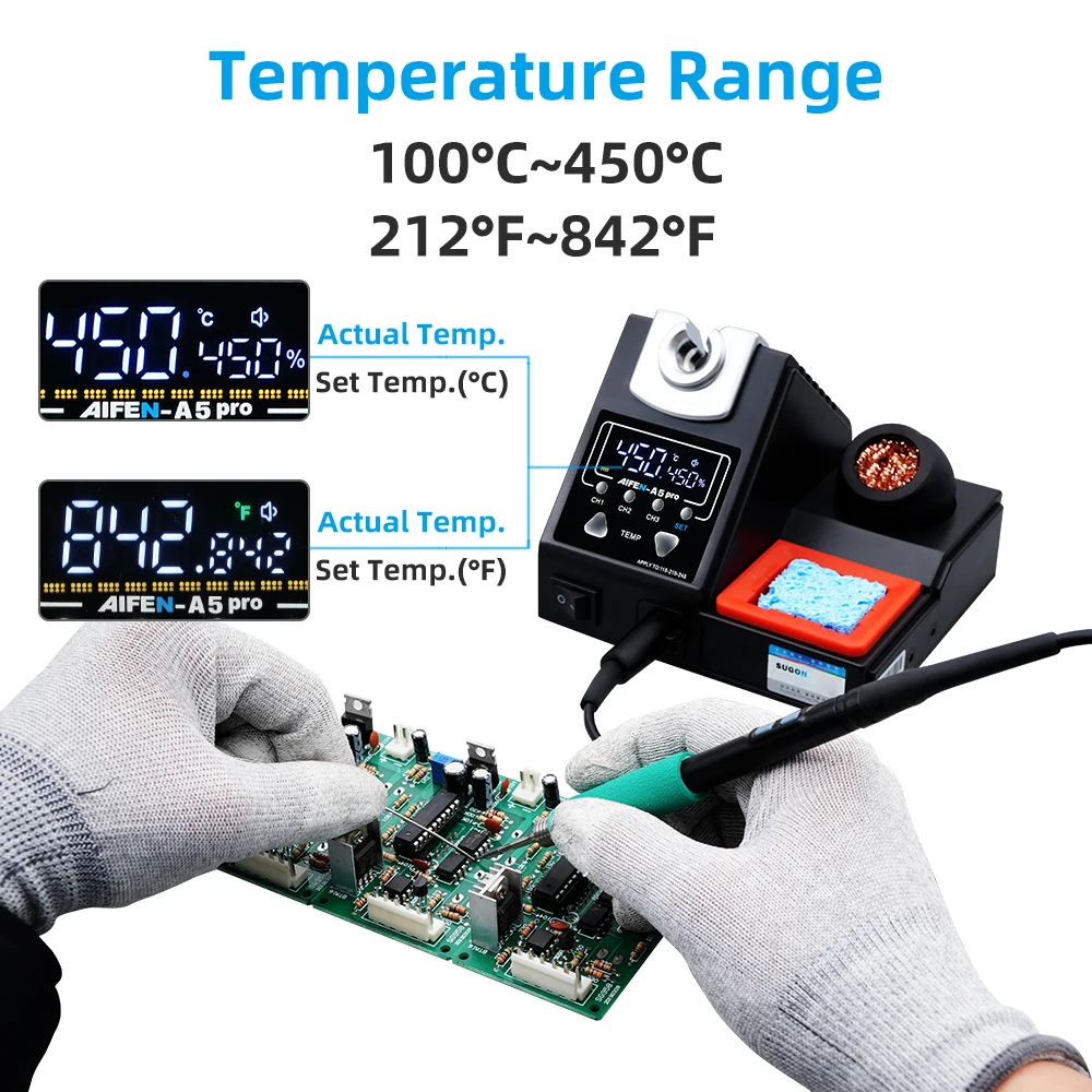 Imagem -03 - Pro Estação de Solda Dicas de Ferro de Solda Compatível 210 245 115 Handlelead- Estação de Retrabalho de Solda Eletrônica Aifen-a5
