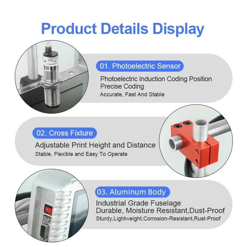 شاشة 7.0 بوصة طابعة نافثة للحبر الحرارية عبر الإنترنت طباعة رمز الاستجابة السريعة تاريخ الدفعة شعار تاريخ انتهاء الصلاحية خط الإنتاج طابعة نافثة للحبر