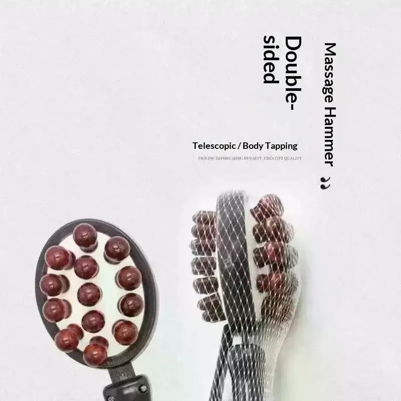 Retractable Double-sided Massage Hammer 1PC Body Beating Tool Non-toxic Material for Back Leg Pain Relief Home Daily Use
