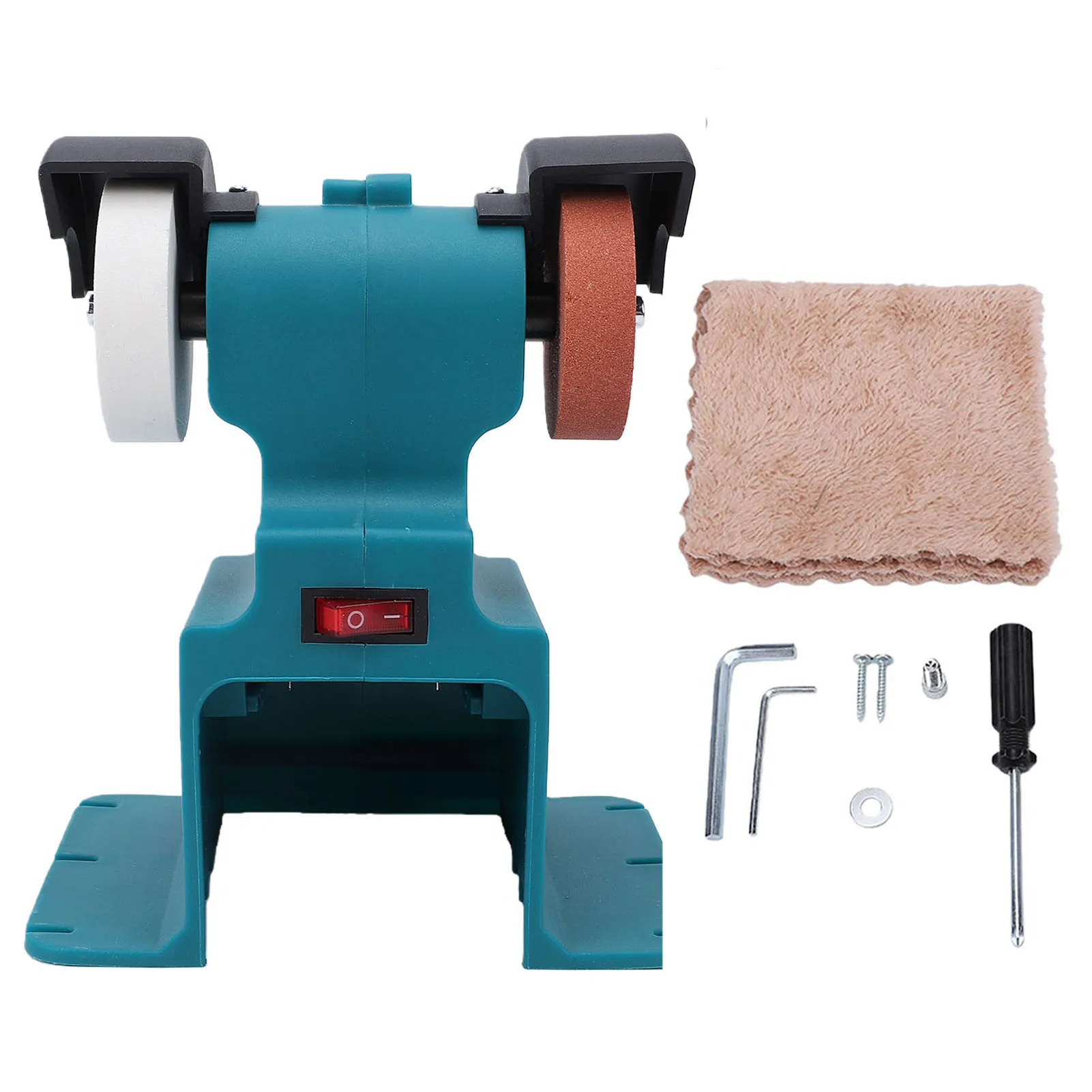 

Mini Bench Grinder Fit for 18V-21V Battery Polisher Electric Sander Small Benchtop Grinding Machine for Craft Metal Wood Buffin