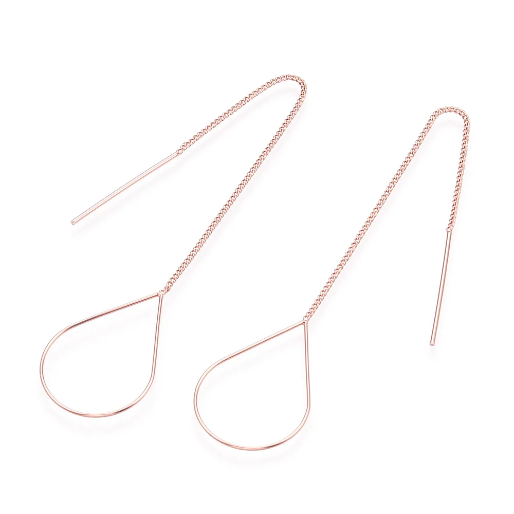 PandaHall 30pcs Brass Stud Earring Findings Gold Plated Teardrop 25x16.5mm Nickel Lead Free with 0.6mm Pin for Jewelry Making