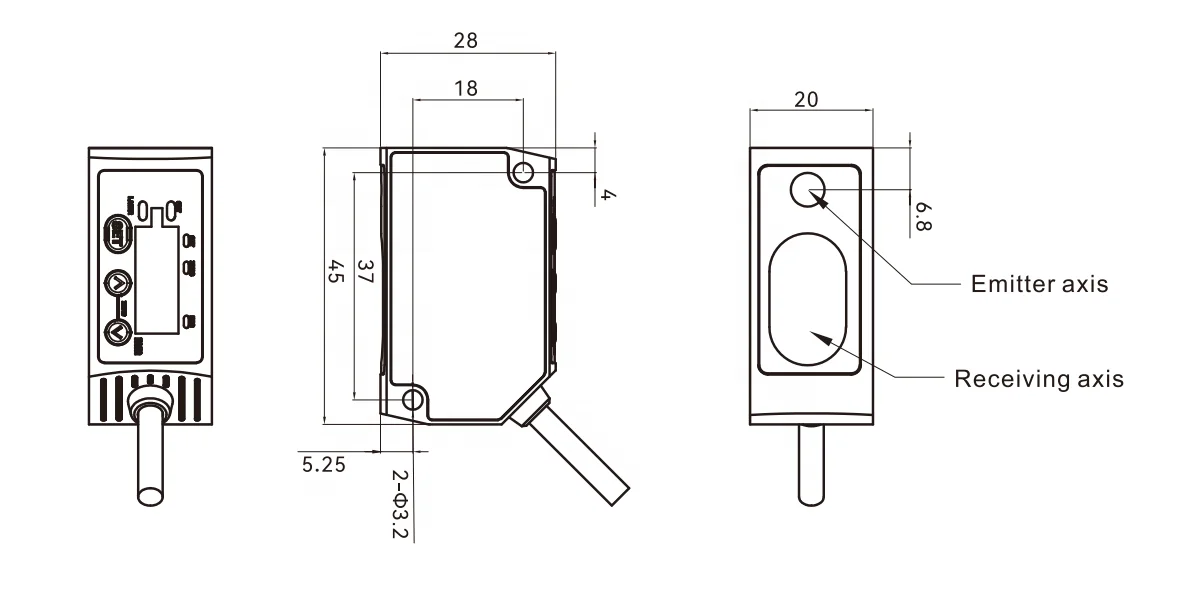AKUSENSE MLD25-50NV Laser Displacement Sensor Triangulation Triangle Measurement NPN/PNP Output Photoelectric Reflection Sensor