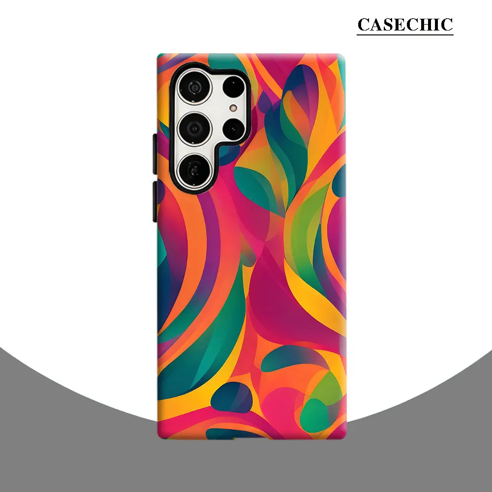Colorful Swirl Phone Case for Samsung Galaxy S26 S25 Ultra S24 S23 Ultra Plus Shockproof Double layer tough Back Cover