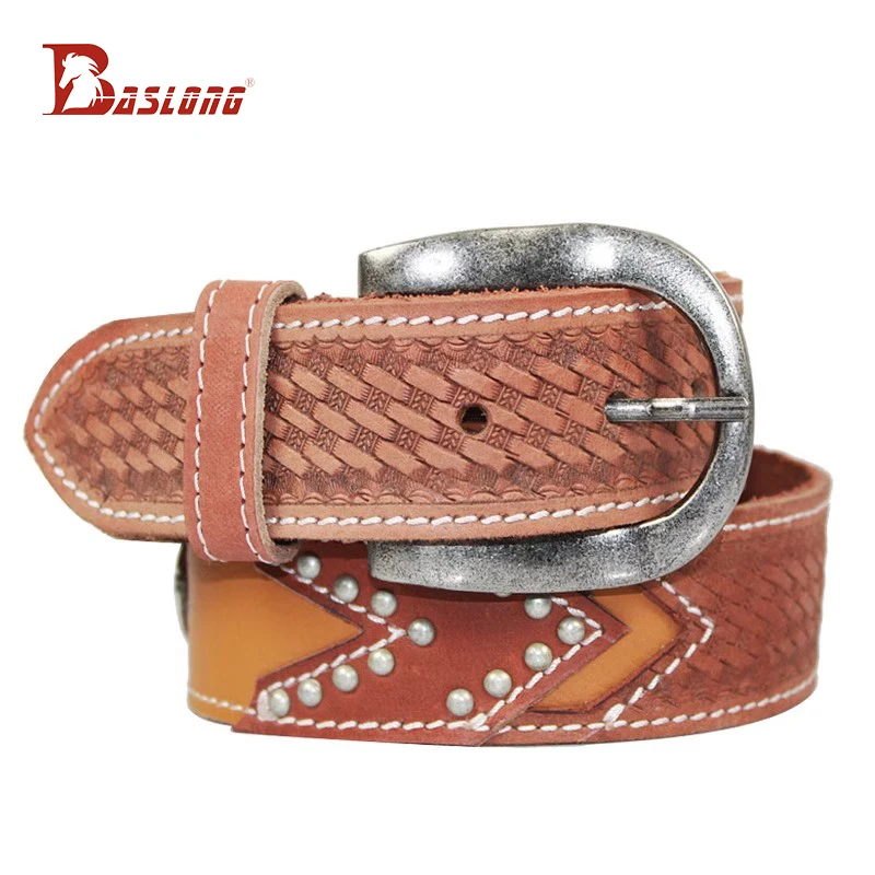 Baslong เข็มขัดขี่ม้ากลางแจ้งอุปกรณ์การแข่งขัน Retro แกะสลักเข็มขัดขี่ม้าเข็มขัดอัศวินเข็มขัดขี่ม้า