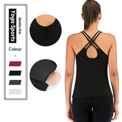 Women's Tank Workout Tops Sports Wear For Women Gym T-shirt Open Back Yoga Top Sport Blouses Woman Fitness Shirt Female Vest