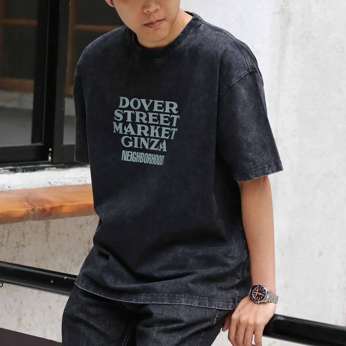 Heavy‑Weight 300GSM Washed Pure Cotton Small Crew Neck Short‑Sleeve T‑Shirt Printed Loose Versatile Unisex Casual Daily Tops