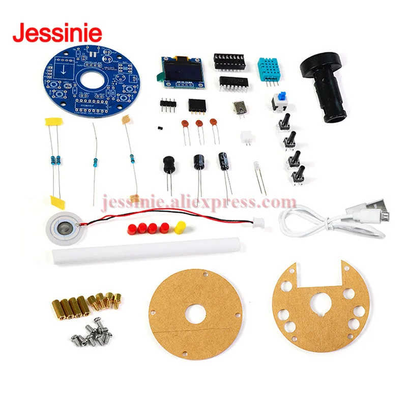 USB Humidifier Mist Electronic DIY Kit OLED Display Temperature And Humidity Spray Circuit Board Manufacturing Welding Practice