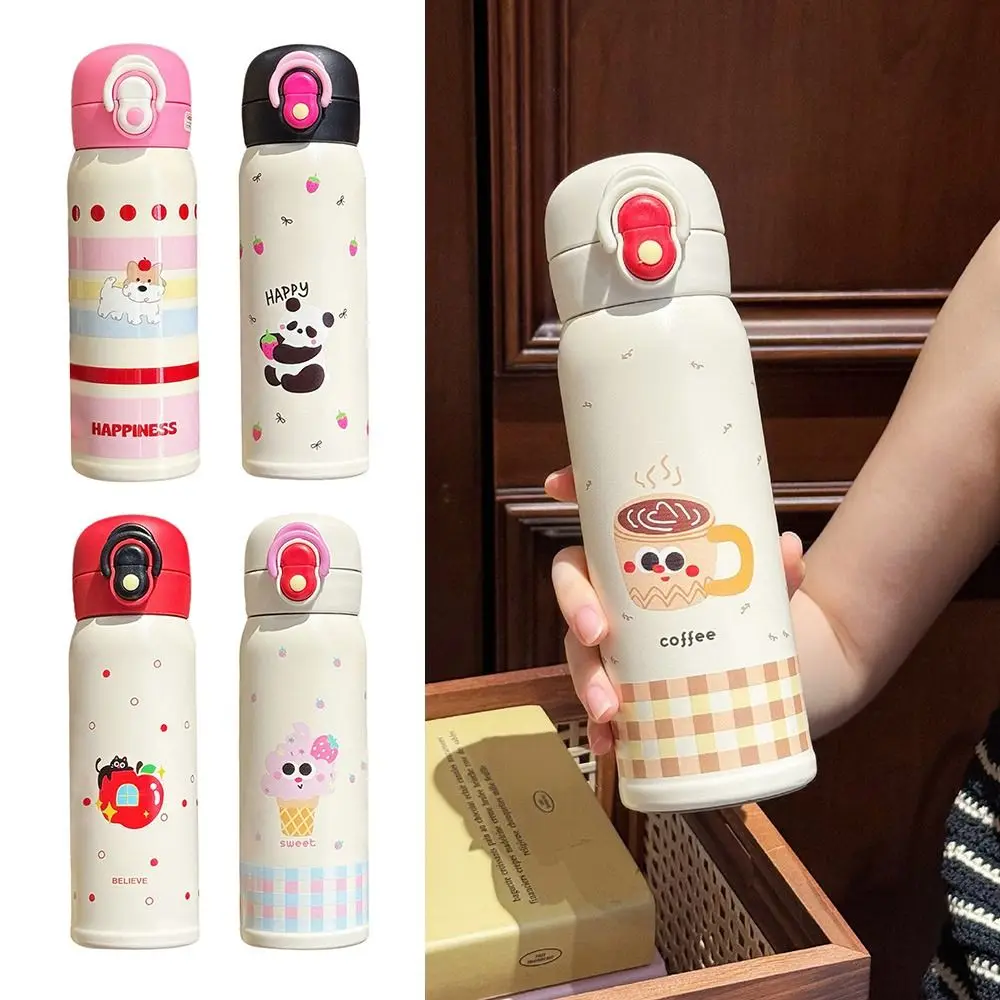 500ml Bounce Insulated Cup Double Drink Large Capacity Vacuum-insulated Bottle Heat and Cold Insulation with Handle