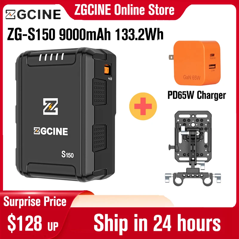 ZGCINE ZG-S150 S150 Battery Pack V Mount Battery V-Lock Lithium Battery Auxiliary Battery for Cameras Smartphones Video Lights