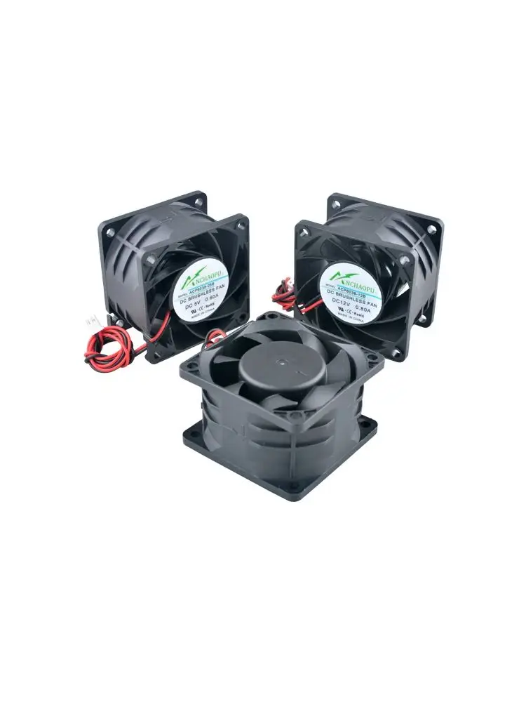 Wysokowydajny wentylator osiowy ACP6038 60x60x38mm 5V/12V/24V DC 2-Pin do chłodzenia zasilaczy serwerowych, komputerów i elektroniki. — zdjęcie produktu 7