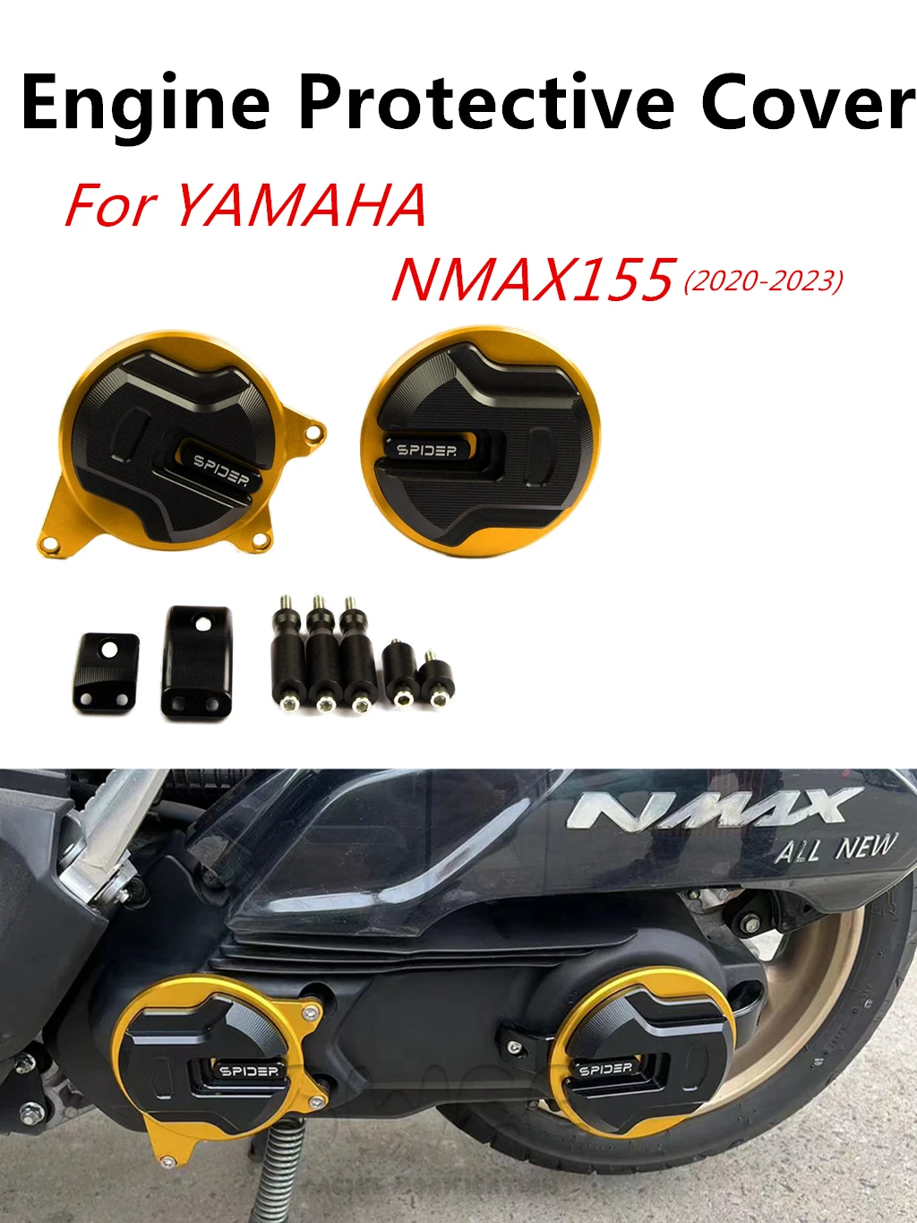 Dla YAMAHA NMAX155 Nmax 155 pokrywa ochronna silnika silnik motocykla pokrywa stojana Protector Guard Slider 2020-2023