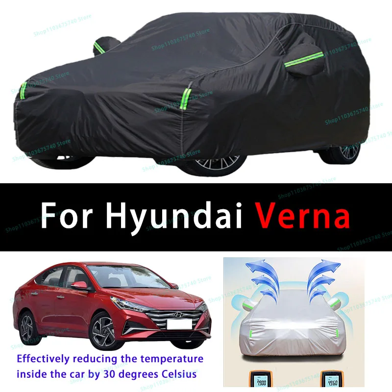 

For Hyundai Verna Summer Full Car Covers Outdoor Sun uv Protection Dust Cooling Protective Auto Protective Cover