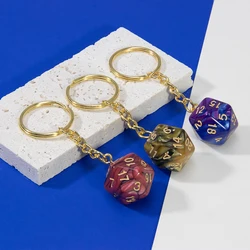 Magic D20 Dice Keychain Fashion Keyring Ornament Key Chain Pendant Men Kids Toys Gifts