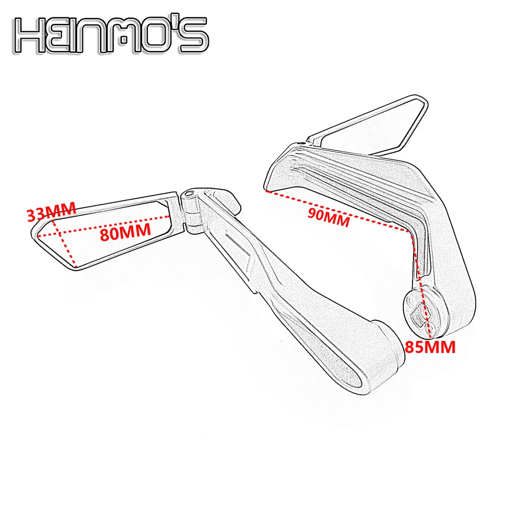 7/8 "أو 22 مللي متر دراجة نارية سكوتر الرؤية الخلفية الجانب مرآة مقود نهاية المرايا رافعة الحرس مع مرآة قطع غيار الدراجات النارية