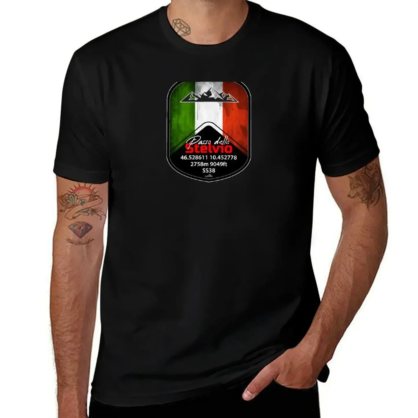 Stelvio Pass - Passo Dello Stelvio Sticker & t Shirt Italy Italia T-Shirt Basic Solid Color Short Sleeve Cotton Top