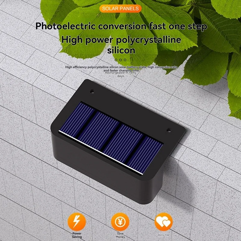 2025 新 4 個 LED ソーラーウォールランプ階段ライト屋外照明フェンスポーチ装飾ランプステップフェンス庭庭