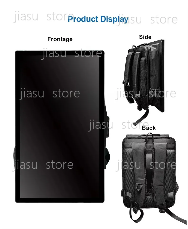 21.5 Inch LCD Digital Signage Android OS LCD Screen Human Walking Portable Backpack Billboard For Advertising