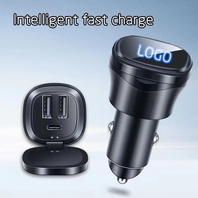 Car Charger Cigarette Lighter Conversion Plug Car Supplies Mobile Phone Fast Charging With Car Logo Modified Accessories